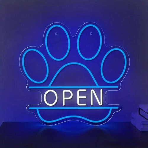 تابلو نئون طرح پنجه OPEN برای پشت شیشه مدل NP-100407